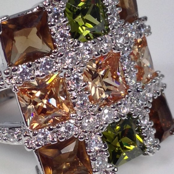 Belucci Zirconia Silver Multicolor Ring - Picture 4 of 7